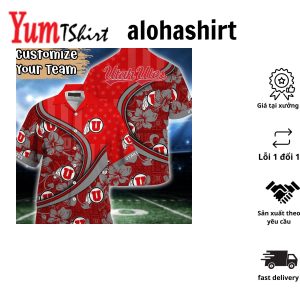 Utah Utes NCAA Us Flag Hawaiian Shirt Custom Summer Aloha Shirt