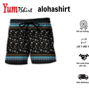 Viking Cool Pattern Black Style Hawaiian Aloha Beach Shirt
