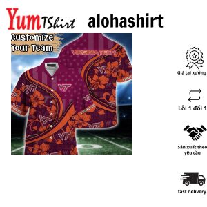 Virginia Tech Hokies NCAA Us Flag Hawaiian Shirt Custom Summer Aloha Shirt