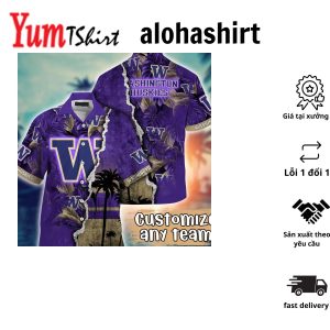 Washington Huskies NCAA Hawaiian Shirt Evening Strollstime Aloha Shirt