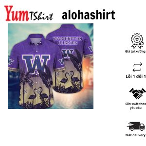 Washington Huskies NCAA Hawaiian Shirt Evening Strollstime Aloha Shirt